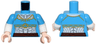Torso Female Top with Gold Trim, White Tunic with Silver Embroidery, Reddish Brown Belt Pattern / White Arms with Molded Dark Azure Short Sleeves Pattern / Light Nougat Hands