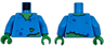 Torso Torn Shirt with Blue Spots over Bright Green Skin Pattern / Dark Azure Arms / Bright Green Hands