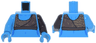 Torso Female SW Wrap Halter Top with Tan Dotted Lines, Bare Skin, Blue Collar Bone and Navel Pattern / Dark Brown Arm Left / Dark Azure Arm Right / Dark Azure Hands