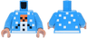 Torso Pixelated Holiday Sweater with White, Orange and Black Snow Golem and Snowflakes Pattern / Dark Azure Arms / Nougat Hands