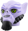 Minifigure, Head, Modified SW Lasat with Molded Black Beard and Sideburns, Printed Lime Eyes and Medium Lavender Stripes Pattern