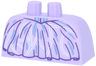 Lower Body, Skirt Wide with Side Hoops (Panniers) with Dark Purple Ruffles, White Curved Lines, Metallic Light Blue Markings Pattern