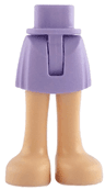 Mini Doll Hips and Skirt with Molded Light Nougat Legs Pattern - Thin Hinge