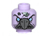 Minifigure, Head Alien Chima Vulture with Dark Bluish Gray Beak, Bright Light Blue Eyes, and Sand Green Bandage Pattern