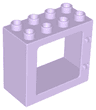 Duplo Door / Window Frame 2 x 4 x 3 Flat Front Surface, Completely Open Back