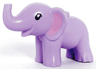 Elephant, Friends Style, Baby with Black Eyes with White Pupils, Bright Pink Inner Ears Pattern