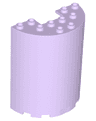 Cylinder Half 3 x 6 x 6 with 1 x 2 Cutout