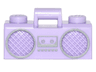 Minifigure, Utensil Radio Boom Box with Bar Handle with Silver Cassette Player, Buttons and Rimmed Speakers Pattern