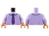 Torso Dress Shirt, Dark Purple Checkered Tie Pattern / Lavender Arms / Nougat Hands