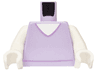 Torso V-Neck with White Undershirt with Medium Lavender Outline Pattern / White Arms / White Hands