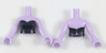 Torso Mini Doll Woman Black Strapless Top, Tied in Back Pattern, Lavender Arms with Hands
