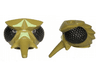 Minifigure, Head, Modified Galaxy Squad Alien Mosquitoid, Compound Eyes, Long Proboscis, with Yellowish Green Pattern