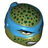 Minifigure, Head, Modified Ninja Turtle Type 2 with Dark Azure Mask, Dark Green Spots and Teeth Pattern (Leonardo)