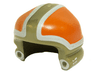 Minifigure, Headgear Helmet SW Ground Crew with Orange and White Panels and Silver Circles Pattern