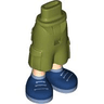 Mini Doll Hips and Trousers Cropped Large Pockets with Molded Light Nougat Legs and Printed Dark Blue Shoes with Sand Blue Laces and Soles Pattern - Thin Hinge