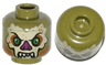 Minifigure, Head Alien Bat with Tan Face, White Fangs, Green Eyes, and Magenta Nose Pattern