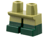 Legs Short with Molded Dark Green Lower Legs / Boots Pattern