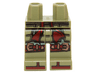 Hips and Legs with Black Armor, Dark Red Sash and Knee Straps with Copper Buckles and Dark Sandal Straps Pattern