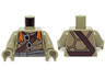 Torso Turtle Shell with Dark Brown Belts, Sunglasses and Orange Bandana Pattern / Olive Green Arms / Olive Green Hands