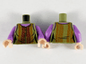 Torso Female Blouse, Ornate Gold, Dark Red and Dark Orange Pattern / Medium Lavender Arms / Light Nougat Hands