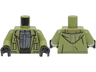 Torso Open Jacket with Hood over Dark Bluish Gray Shirt, Dark Brown Belt, Dark Green Pants Pattern / Olive Green Arms / Black Hands