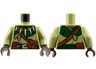Torso Coat, Dark Green Collar, Reddish Brown Shoulder Belt and Pouches, Tan Bone Buckle, Tooth Necklace Pattern / Olive Green Arms / Dark Brown Hands