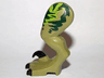 Dinosaur Leg Large (Rear) Raptor Left with Pin with Black Claws and Dark Green Stripes over Lime Pattern