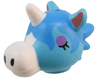 Minifigure, Head, Modified Unicorn Wide with Molded Dark Azure Hair, White Nose and Horn, and Printed Coral Inner Ears, Black Nostrils, and Medium Lavender Eyelids / Eyes Pattern