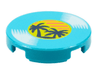 Tile, Round 2 x 2 with Bottom Stud Holder with LP Record, Palm Trees on Label Pattern