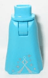 Mini Doll Hips and Skirt Full Length with Silver Pyramid Symbol, Stars and Dots Pattern - Thick Hinge