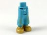 Mini Doll Hips and Trousers Baggy with Molded Pearl Gold Shoes and Printed Gold Filigree Pattern - Thick Hinge