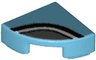 Tile, Round 1 x 1 Quarter with Black and Silver Curved Lines Pattern