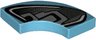 Tile, Round Corner 2 x 2 Macaroni with Black and Silver Ford GT Headlight Pattern Model Left Side
