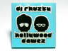 Tile 2 x 2 with 'dj rhusty', 'hollywood dawez' and Black Heads with Glasses Pattern