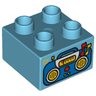 Duplo, Brick 2 x 2 with Boom Box Radio Pattern
