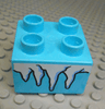 Duplo, Brick 2 x 2 with White Icicles Pattern
