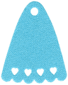 Mini Doll, Cape Cloth, Friends, Tapered with Small Top Hole, Scalloped Bottom, and Heart Shaped Holes - Spongy Stretchable Fabric