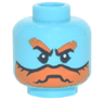 Minifigure, Head Orange Bushy Eyebrows and Full Beard, Black Eyes with White Pupils Pattern