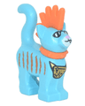 Cat, Standing with Molded Orange Spiky Mohawk and Collar and Printed Stripes, Sunglasses, and Gold Pouch Pattern (Mo)