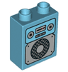 Duplo, Brick 1 x 2 x 2 with Vintage Radio Pattern