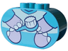 Duplo, Brick 2 x 4 x 2 Rounded Ends with Lavender Paws with White Toes Holding Brush and Light Aqua Top Pattern