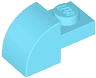 Slope, Curved 2 x 1 with Recessed Stud