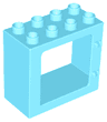 Duplo Door / Window Frame 2 x 4 x 3 Flat Front Surface, Completely Open Back