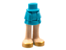 Mini Doll Hips and Skirt Layered, Light Nougat Legs and Gold Shoes Pattern - Thick Hinge