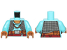 Torso SW Maz Kanata with Medium Azure Undershirt and Dark Gray Quilted Vest Pattern / Medium Azure Arms / Medium Nougat Hands