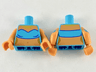 Torso Female Tube Top, Gold Necklace, Nougat Neck and Midriff Pattern / Nougat Arms with Medium Azure Curved Armband Pattern / Nougat Hands