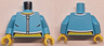 Torso Female Jacket Crop Top with White Zipper and Trim, Yellow Neck and Stomach Pattern / Medium Azure Arms / Yellow Hands