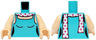 Torso Female Halter Top, White Scarf with Magenta Polka Dots, Light Nougat Neck and Shoulders Pattern / Light Nougat Arms / Light Nougat Hands