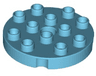 Duplo, Plate Round 4 x 4 with Hole with Locking Ridges