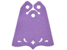 Mini Doll, Cape Cloth, Friends, Center Point at Bottom, 3 Small Top Holes and Swirl and Diamond Shaped Holes - Spongy Stretchable Fabric
